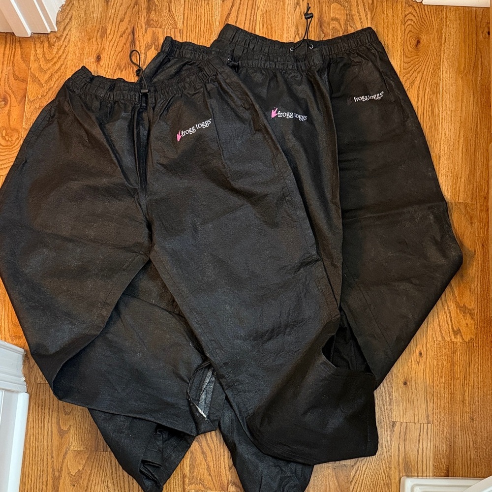 Frogg Togg Women's Black Joggers 3 pair. 2 large and one small.